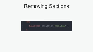 Removing Sections
 