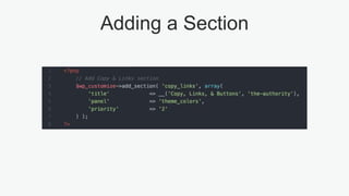 Adding a Section
 