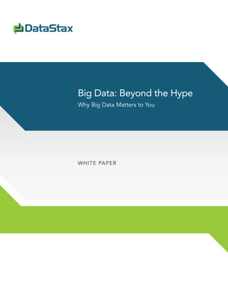 Big Data: Beyond the Hype
Why Big Data Matters to You




W H I T E PA PER
 