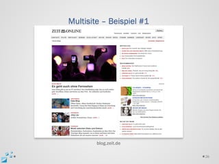 Multisite – Beispiel #1




        blog.zeit.de

                          26
 