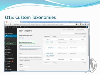 Q15: Custom Taxonomies
 