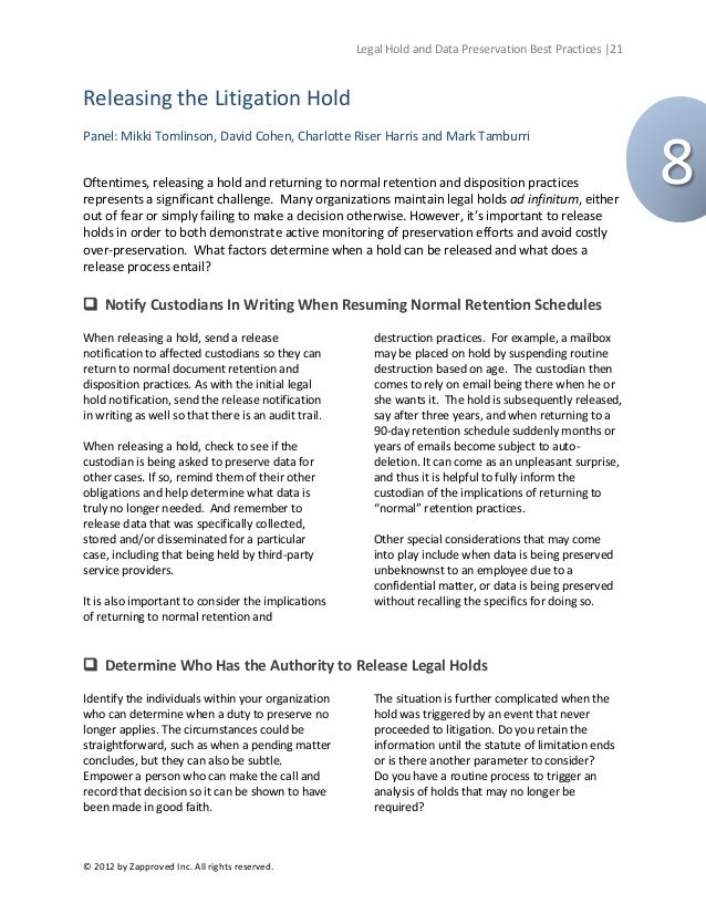 Legal Hold and Data Preservation Best Practices