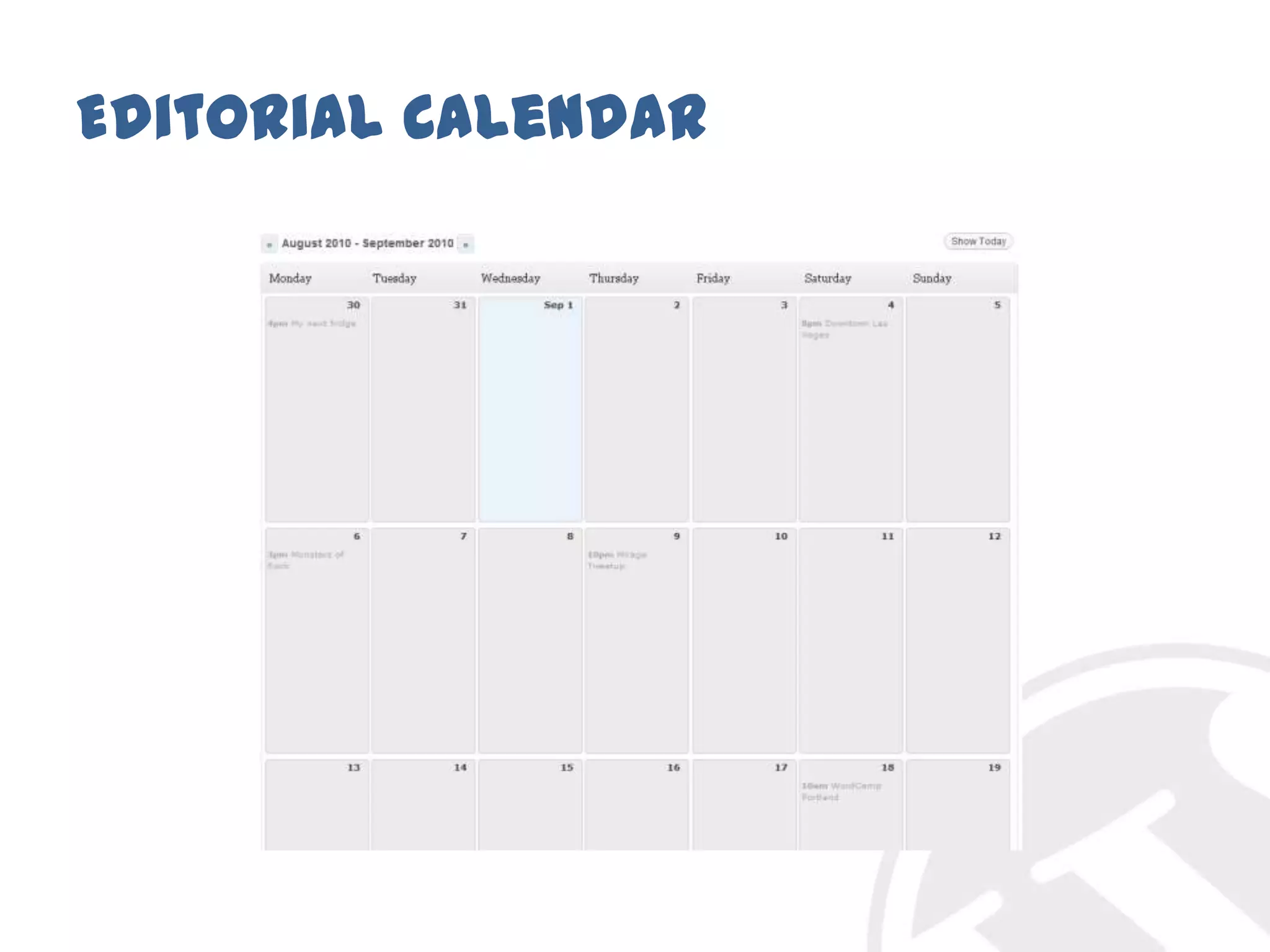 Editorial Calendar