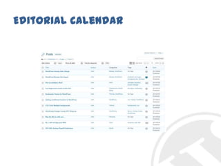 Editorial Calendar