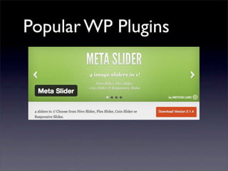 Popular WP Plugins
 