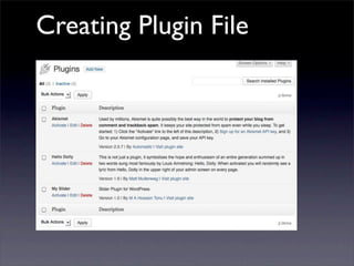 Creating Plugin File
 