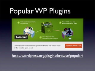 Popular WP Plugins
http://wordpress.org/plugins/browse/popular/
 