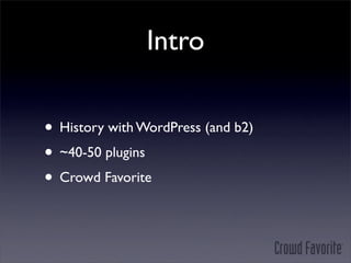 WordPress Plugins (WordCamp Utah)