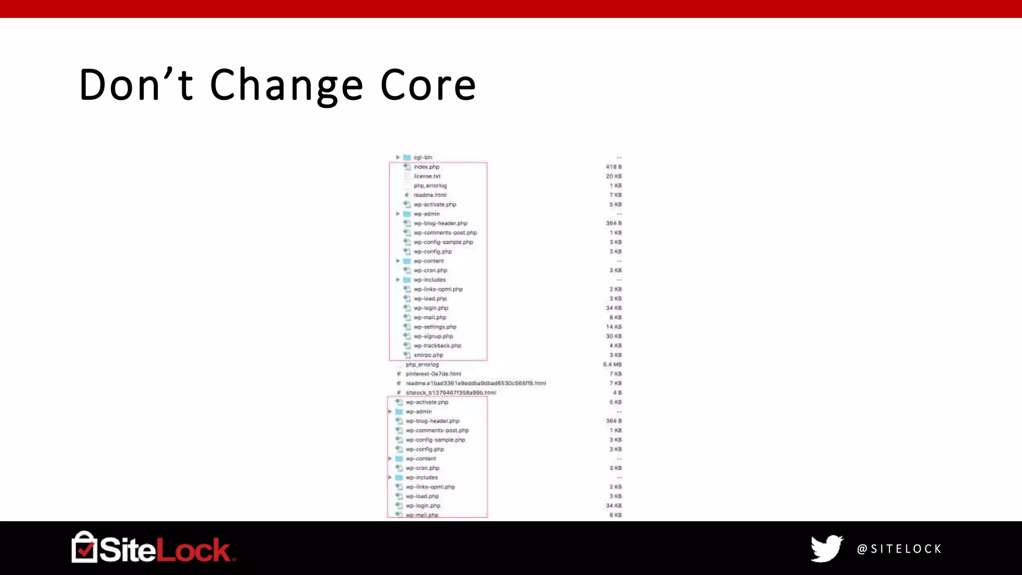 @ S I T E L O C K
Don’t Change Core
 