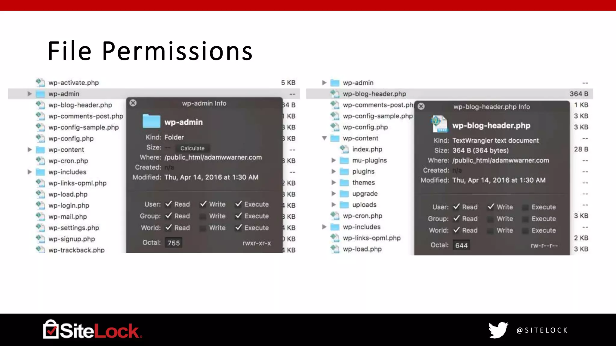 @ S I T E L O C K
File Permissions
 