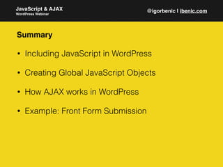 JavaScript & AJAX in WordPress | PPT