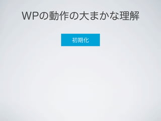 WPの動作の大まかな理解

     初期化
 
