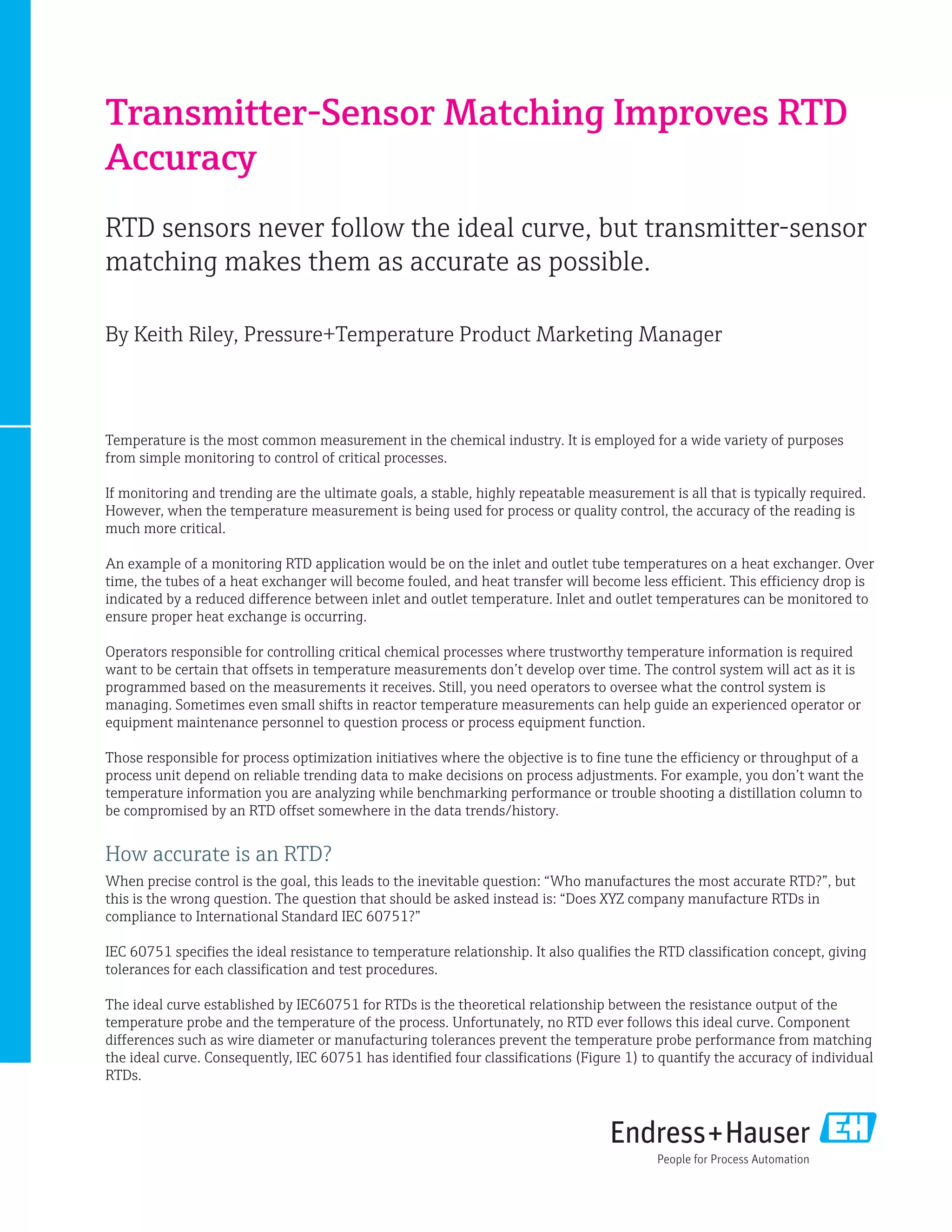 E+H-Transmitter sensor matching improves RTD accuracy | PDF