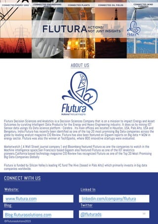 www.flutura.com linkedin.com/company/flutura
Blog.fluturasolutions.com @fluturads 10
©Fluturasolutions2015
 