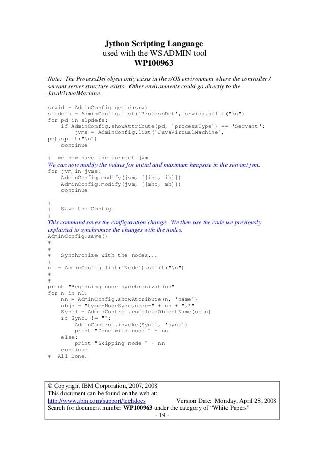 Commands For The Adminconfig Object Using Wsadmin Scripting – GKAALN