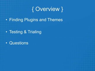WP101 - Themes and Plugins | PPTX