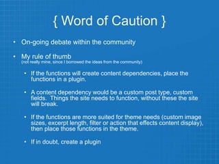 WP101 - Themes and Plugins