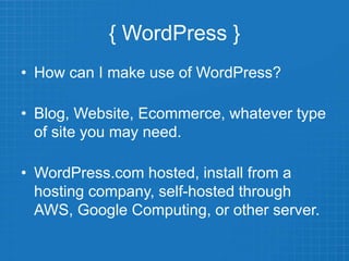 WP 101 - WordPress Basics | PPTX