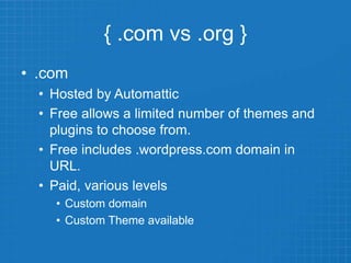 WP 101 - WordPress Basics | PPTX