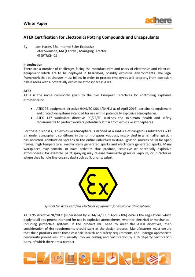 Atex Certification For Electronics Potting Compounds And Encapsulants Atex Certification For Electronics Potting Compounds And Encapsulants