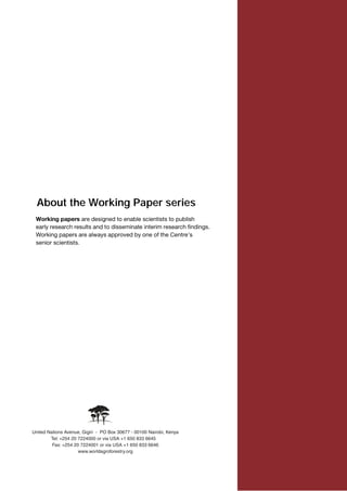 About the Working Paper series
 