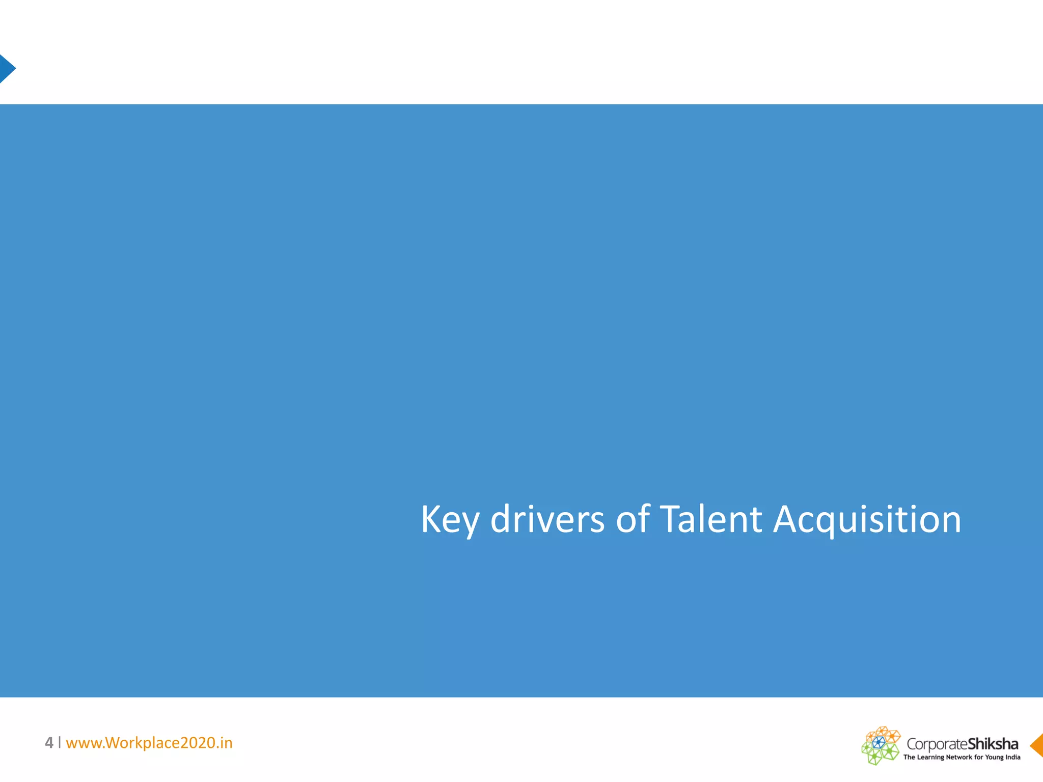 Key drivers of Talent Acquisition

4 l www.Workplace2020.in

 