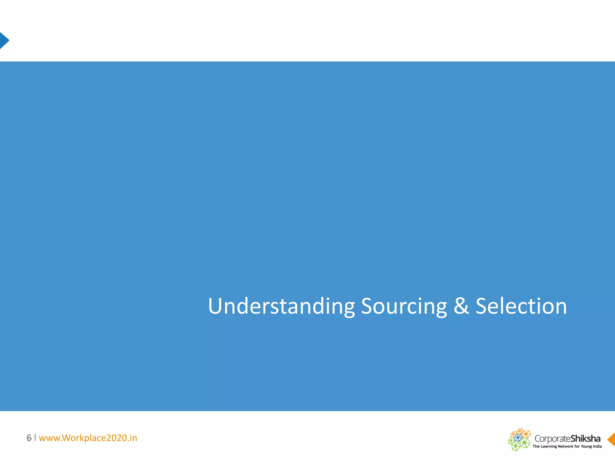 Understanding Sourcing & Selection

6 l www.Workplace2020.in

 