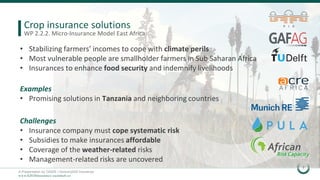 Links between science and insurance - WP 2.2.2. Micro Insurance Model ...