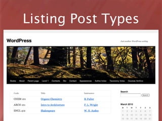 Listing Post Types
 