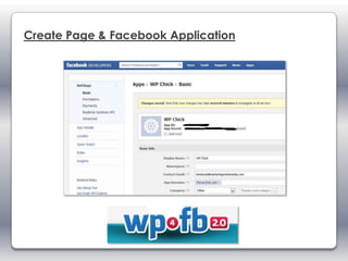 Create Page & Facebook Application
 