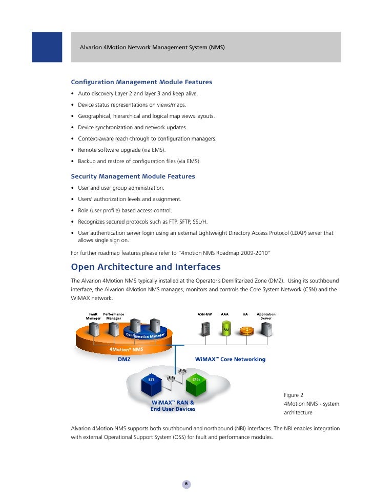Alvarion 4Motion Network Management System (NMS)