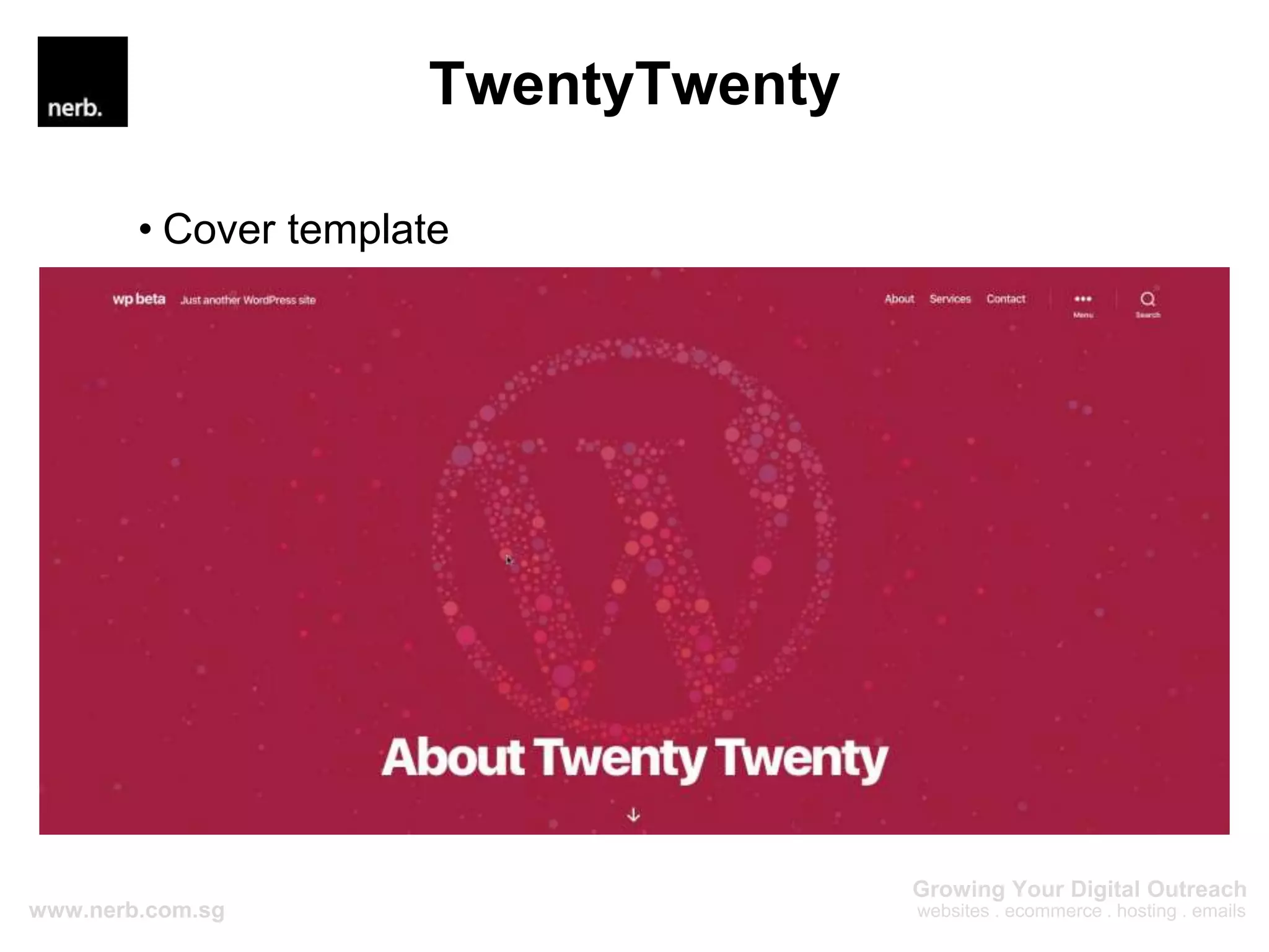 TwentyTwenty
• Cover template
 