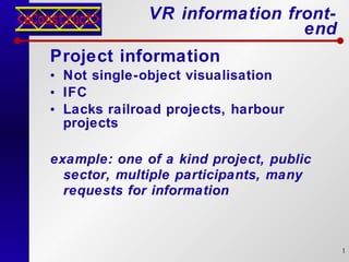 VR information front-end ,[object Object],[object Object],[object Object],[object Object],[object Object]