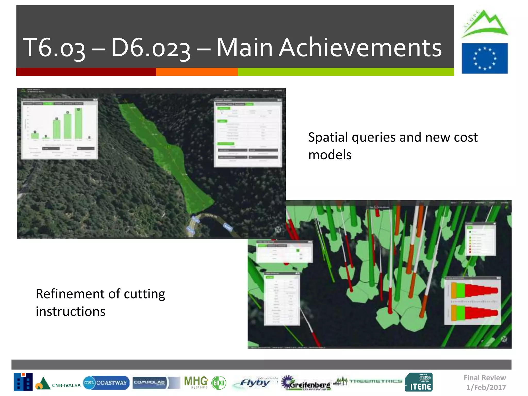 T6.03 – D6.023 – Main Achievements
Final Review
1/Feb/2017
Refinement of cutting
instructions
Spatial queries and new cost
models
 