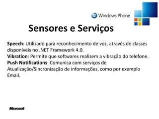 Display   Botões Back: Será responsável por sair dos softwares desenvolvidos e também poderá ser utilizado para navegação nas aplicações, por exemplo em um navegador.Start: Será responsável por ligar o telefone e uma vez que o celular esteja ligado será responsável por retornar à tela principal. 