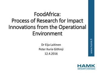 FoodAfrica seminar presentation WP7, Eija Laitinen