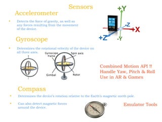Accelerometer <ul><li>PEOPLE </li></ul><ul><li>Detects the force of gravity, as well as any forces resulting from the move...