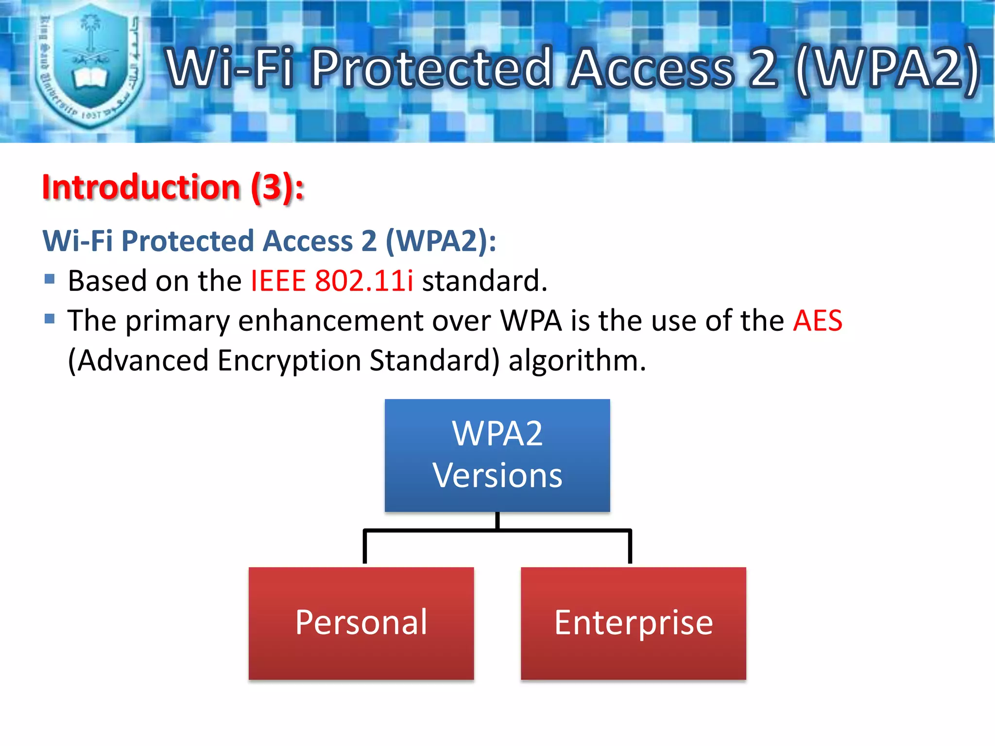  WPA2 Encryption.