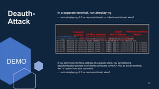 Deauth Command Wireless Pentest & Capturing a WPA2 Four-Way Handshake | PPTX