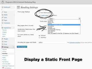 Display a Static Front Page
 