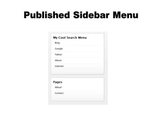 Published Sidebar Menu
 