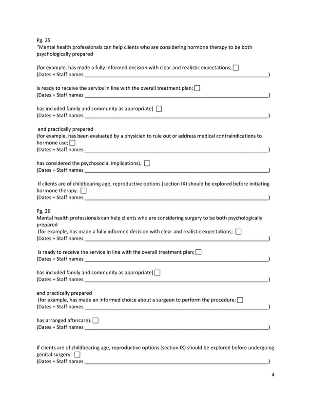 Wpath SOC 23 28 checklist | PDF