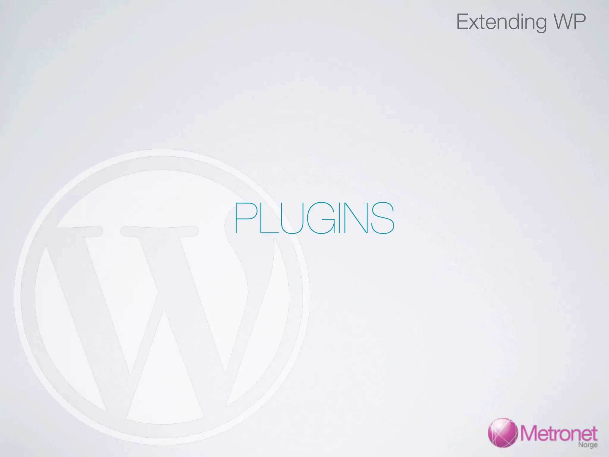 Extending WP PLUGINS 