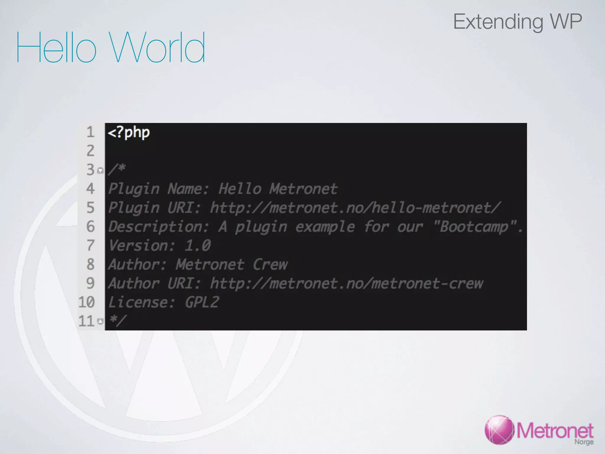 Extending WP Hello World 