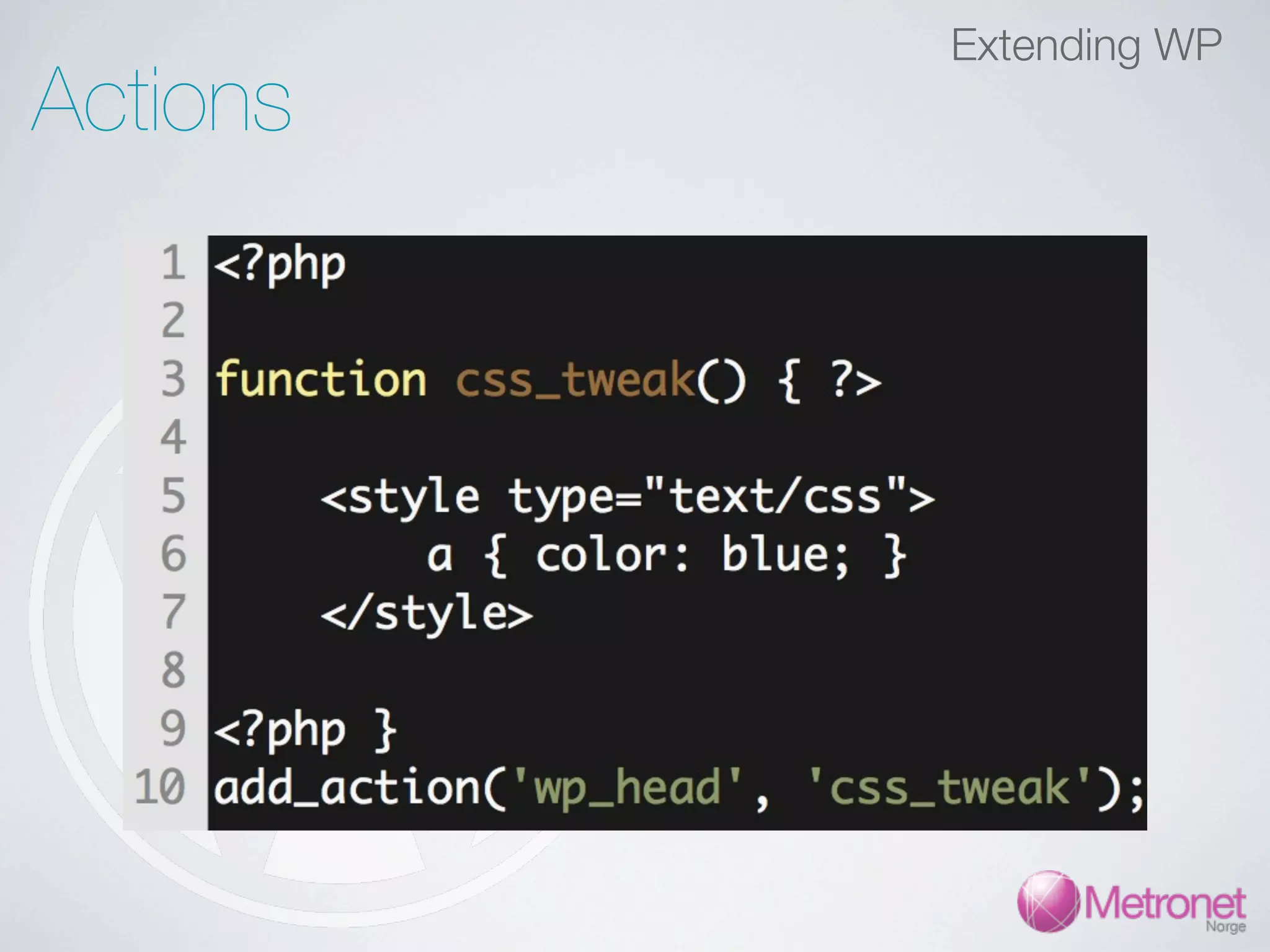Extending WP Actions 