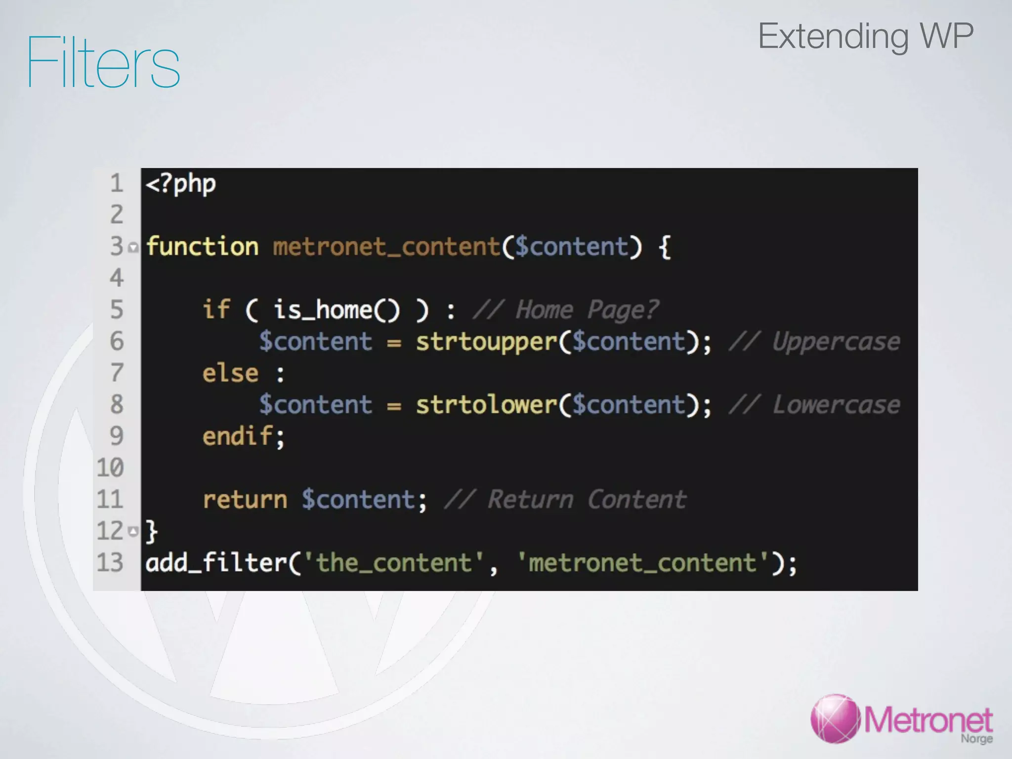 Filters Extending WP 