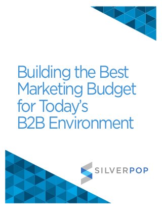 Building the Best
Marketing Budget
for Today’s
B2B Environment
 