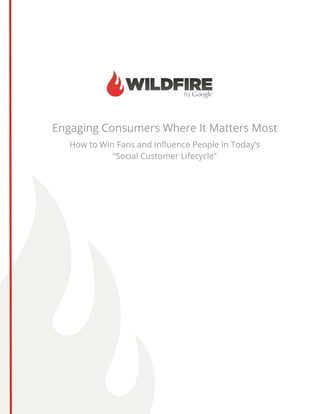 Engaging Consumers Where It Matters Most
   How to Win Fans and Influence People In Today’s
             “Social Customer Lifecycle”
 