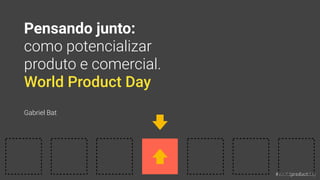 Pensando junto:
como potencializar
produto e comercial.
World Product Day
Gabriel Bat
#worldproductday
 