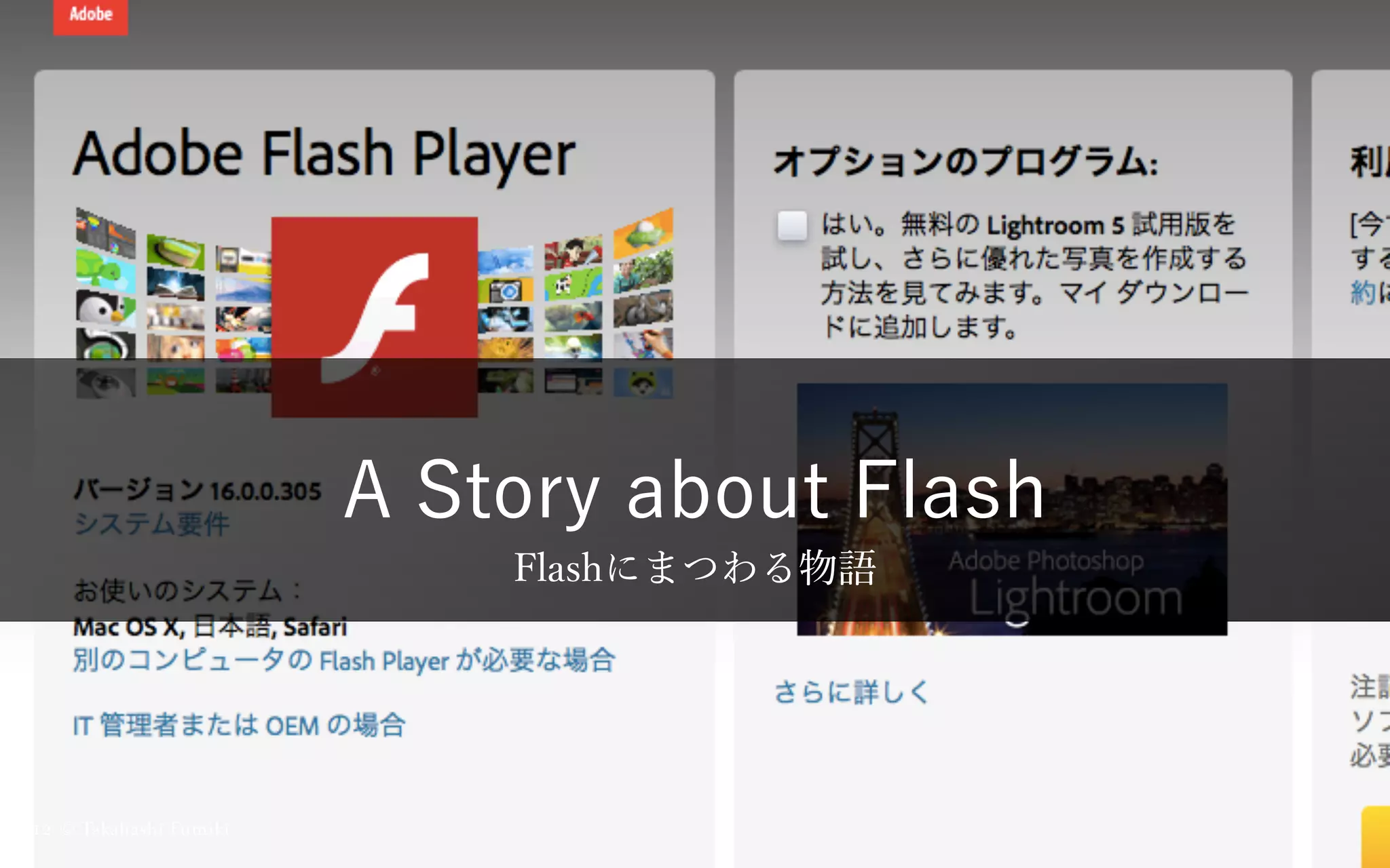 A Story about Flash
Flashにまつわる物語
© Takahashi Fumiki12
 
